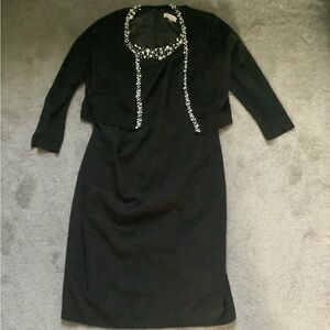 Calvin Klein Matching Two-piece Black Dress and sweater Size 14